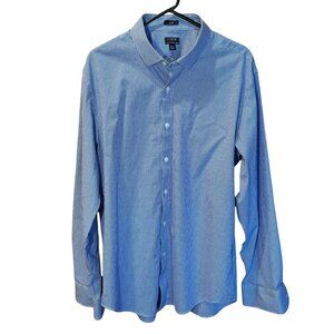 J.Crew Flex Wrinkle-Free Blue‎ Gingham Dress Shirt XL (17-17½)
